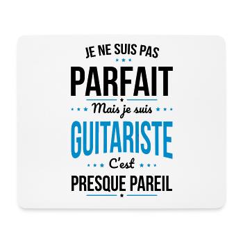 Je ne suis pas parfait mais je suis guitariste - Tapis de souris (format paysage) - blanc - Devant