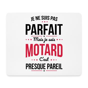 Je ne suis pas parfait mais je suis motard - Tapis de souris (format paysage) - blanc - Devant