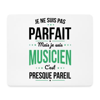 Je ne suis pas parfait mais je suis musicien - Tapis de souris (format paysage) - blanc - Devant