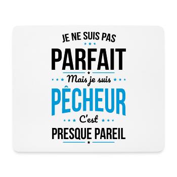 Je ne suis pas parfait mais je suis pêcheur - Tapis de souris (format paysage) - blanc - Devant
