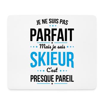 Je ne suis pas parfait mais je suis skieur - Tapis de souris (format paysage) - blanc - Devant
