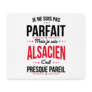 Je ne suis pas parfait mais je suis Alsacien - Tapis de souris (format paysage) - blanc - Devant