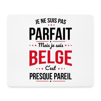 Je ne suis pas parfait mais je suis Belge - Tapis de souris (format paysage) - blanc - Devant