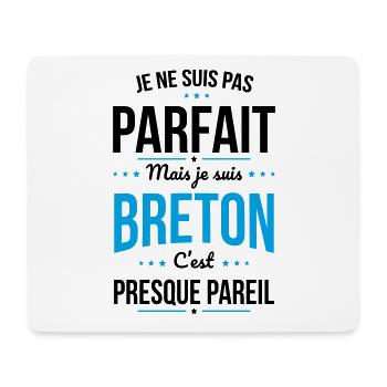 Je ne suis pas parfait mais je suis Breton - Tapis de souris (format paysage) - blanc - Devant