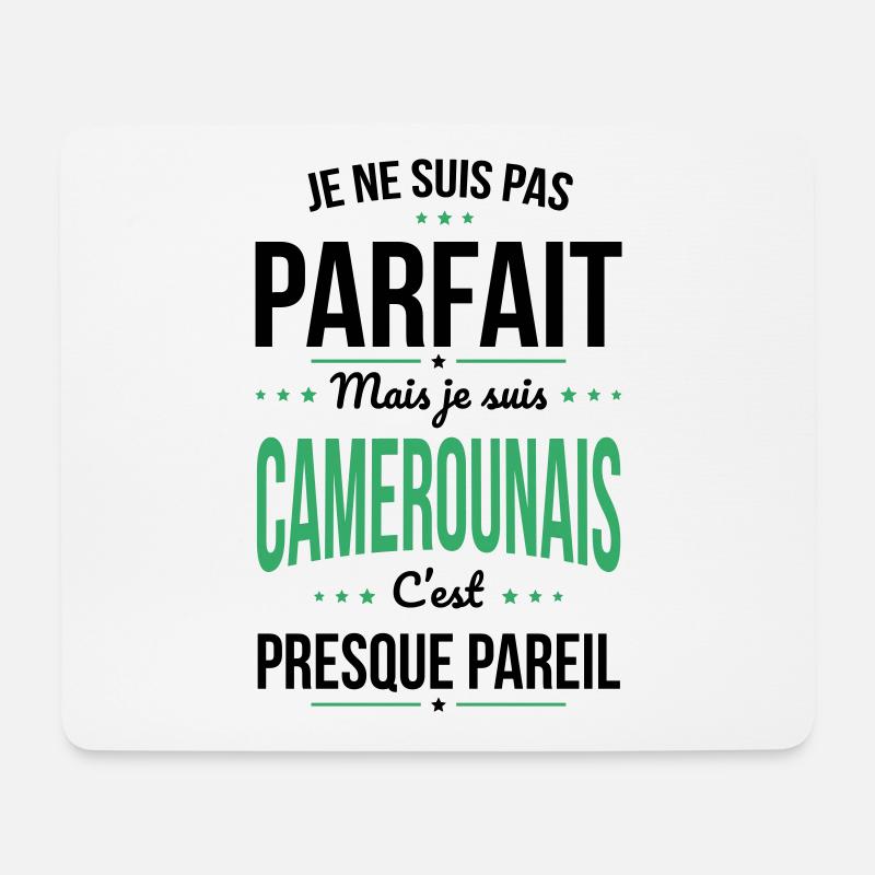 Je ne suis pas parfait mais je suis Camerounais - Tapis de souris (format paysage) - blanc
