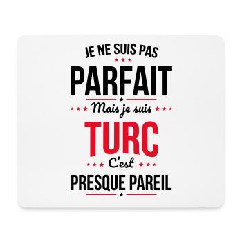 Je ne suis pas parfait mais je suis Turc - Tapis de souris (format paysage) - blanc - Devant