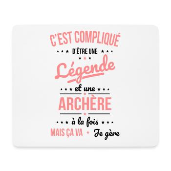 Compliqué d'être une légende et une archère - Tapis de souris (format paysage) - blanc - Devant