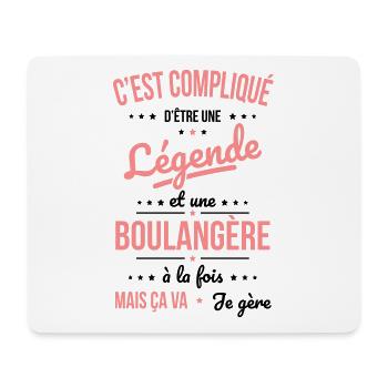 Compliqué d'être une légende et une boulangère - Tapis de souris (format paysage) - blanc - Devant