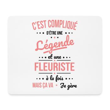 Compliqué d'être une légende et une fleuriste - Tapis de souris (format paysage) - blanc - Devant