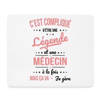 Compliqué d'être une légende et une médecin - Tapis de souris (format paysage) - blanc - Devant