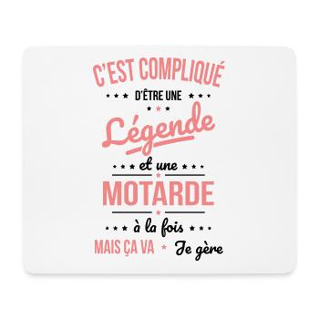 Compliqué d'être une légende et une motarde - Tapis de souris (format paysage) - blanc - Devant