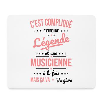 Compliqué d'être une légende et une musicienne - Tapis de souris (format paysage) - blanc - Devant
