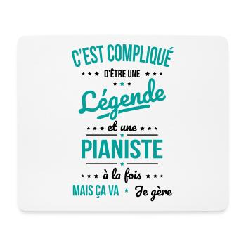 Compliqué d'être une légende et une pianiste - Tapis de souris (format paysage) - blanc - Devant