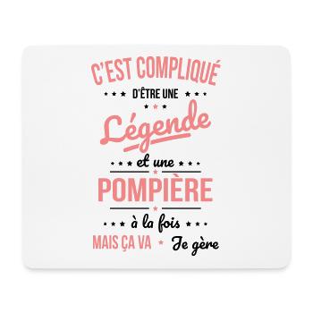 Compliqué d'être une légende et une pompière - Tapis de souris (format paysage) - blanc - Devant