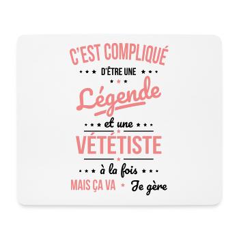 Compliqué d'être une légende et une vététiste - Tapis de souris (format paysage) - blanc - Devant