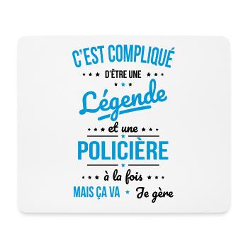 Compliqué d'être une légende et une policière - Tapis de souris (format paysage) - blanc - Devant