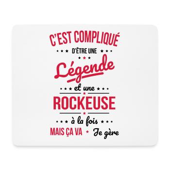 Compliqué d'être une légende et une rockeuse - Tapis de souris (format paysage) - blanc - Devant