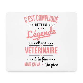Compliqué d'être une légende et une vétérinaire - Tapis de souris (format paysage) - blanc - Devant