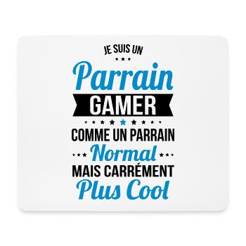 Parrain gamer comme parrain normal plus cool - Tapis de souris (format paysage) - blanc - Devant
