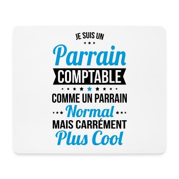 Parrain comptable comme parrain normal plus cool - Tapis de souris (format paysage) - blanc - Devant