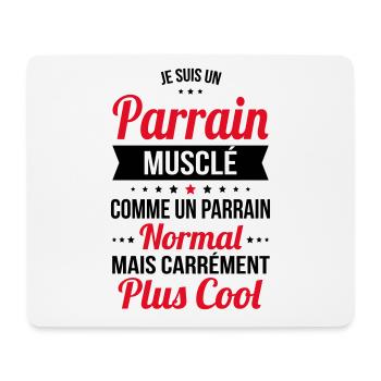Parrain musclé comme un parrain normal plus cool - Tapis de souris (format paysage) - blanc - Devant