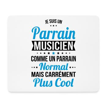 Parrain musicien comme parrain normal plus cool - Tapis de souris (format paysage) - blanc - Devant