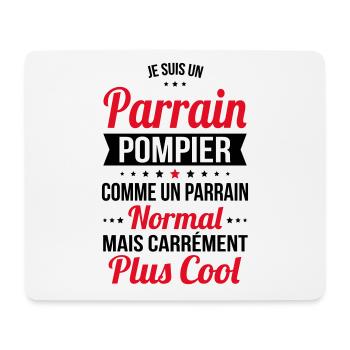 Parrain pompier comme un parrain normal plus cool - Tapis de souris (format paysage) - blanc - Devant