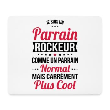 Parrain rockeur comme un parrain normal plus cool - Tapis de souris (format paysage) - blanc - Devant