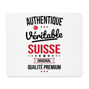 Authentique et véritable Suisse - Original - Tapis de souris (format paysage) - blanc - Devant