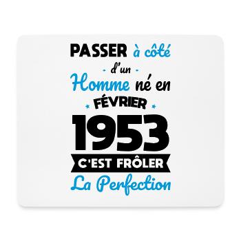 Anniversaire 70 ans - Né en Février 1953 - Tapis de souris (format paysage) - blanc - Devant