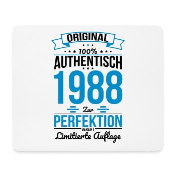 35. Geburtstag - Original 1988 100% Authentisch - Mousepad (Querformat) - Weiß - Vorne