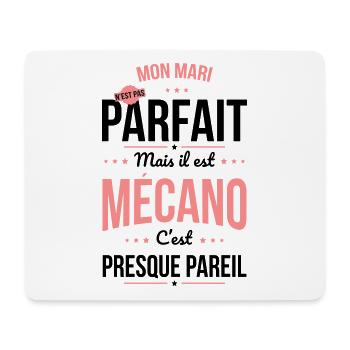 Mon mari n'est pas parfait mais il est mécano - Tapis de souris (format paysage) - blanc - Devant