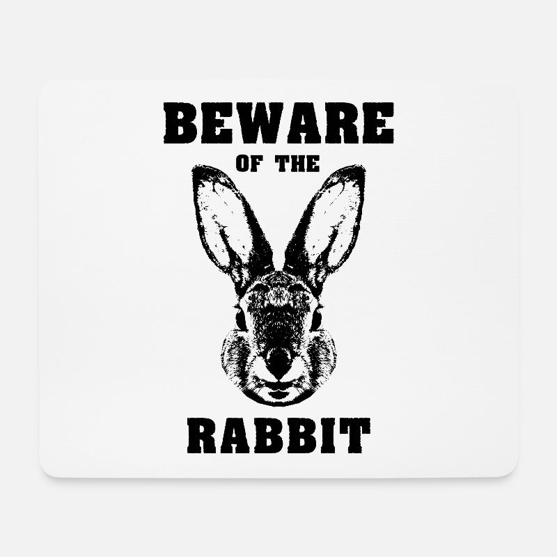 Vorsicht Achtung Hase Kaninchen - Mousepad (Querformat) - Weiß