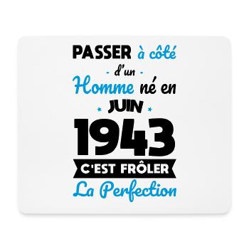 Anniversaire 81 ans - Né en Juin 1943 - Tapis de souris (format paysage) - blanc - Devant