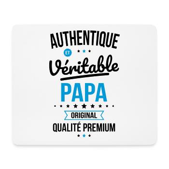 Authentique et véritable Papa - Fête des Pères - Tapis de souris (format paysage) - blanc - Devant