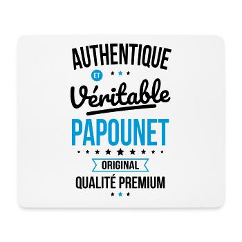 Authentique et véritable Papounet - Fête des Pères - Tapis de souris (format paysage) - blanc - Devant