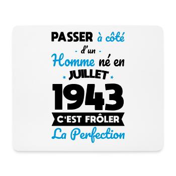 Anniversaire 81 ans - Né en Juillet 1943 - Tapis de souris (format paysage) - blanc - Devant