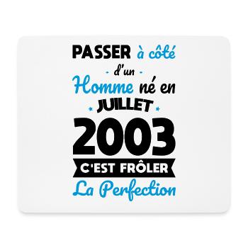 Anniversaire 20 ans - Né en Juillet 2003 - Tapis de souris (format paysage) - blanc - Devant