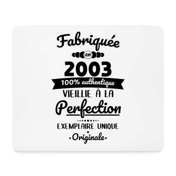 Anniversaire 20 ans - Fabriquée en 2003 Originale - Tapis de souris (format paysage) - blanc - Devant