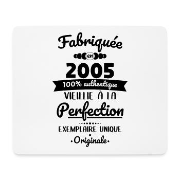 Anniversaire 20 ans - Fabriquée en 2005 Originale - Tapis de souris (format paysage) - blanc - Devant