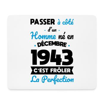 Anniversaire 81 ans - Né en Décembre 1943 - Tapis de souris (format paysage) - blanc - Devant