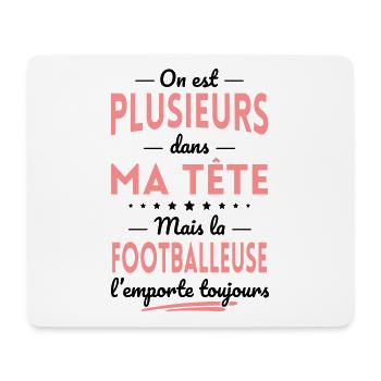 Plusieurs dans tête Footballeuse l'emporte - Tapis de souris (format paysage) - blanc - Devant