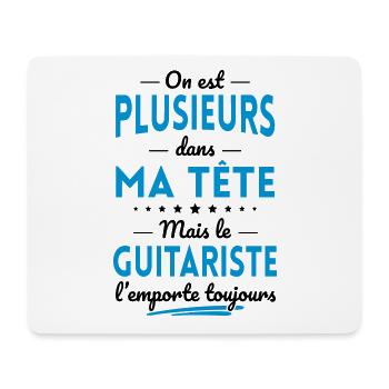 Plusieurs dans tête Guitariste l'emporte toujours - Tapis de souris (format paysage) - blanc - Devant