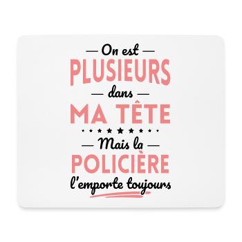 Plusieurs dans tête la Policière l'emporte - Tapis de souris (format paysage) - blanc - Devant