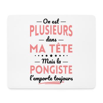 Plusieurs dans tête la Pongiste l'emporte toujours - Tapis de souris (format paysage) - blanc - Devant