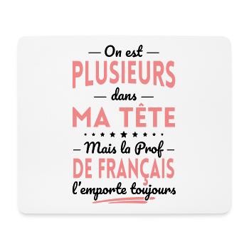 Plusieurs dans tête la Prof de Français l'emporte - Tapis de souris (format paysage) - blanc - Devant