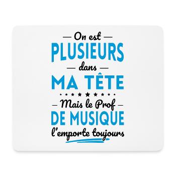 Plusieurs dans tête le Prof de Musique l'emporte - Tapis de souris (format paysage) - blanc - Devant