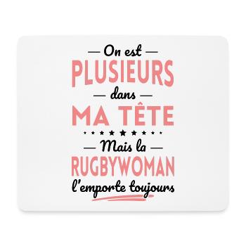 Plusieurs dans tête la Rugbywoman l'emporte - Tapis de souris (format paysage) - blanc - Devant
