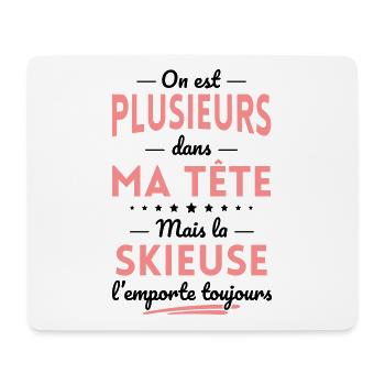 Plusieurs dans tête la Skieuse l'emporte toujours - Tapis de souris (format paysage) - blanc - Devant