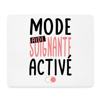 Mode aide-soignante activé - Idée cadeau - Tapis de souris (format paysage) - blanc - Devant